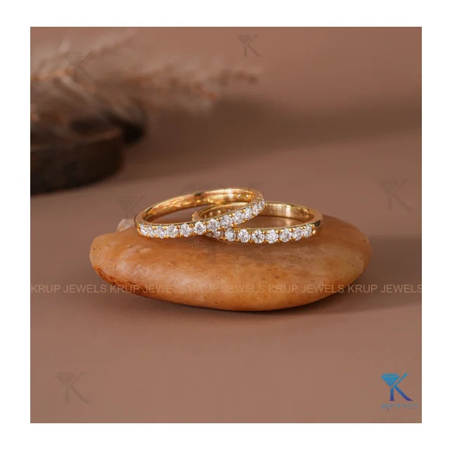 Timeless Platinum Pave Half Eternity Ring Minimalist Elegant Stackable