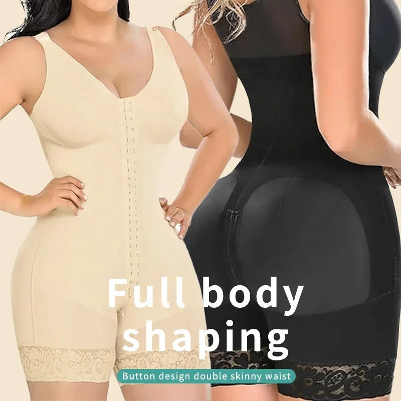 Women Post Surgery Shapewear Faja Postparto Front Hooks Full Body Shaper