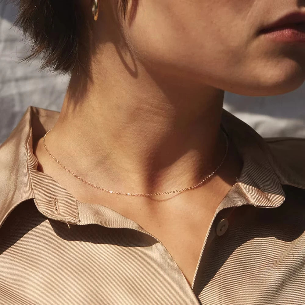 EManco Women's Stainless Steel Link Chain Necklace & Collare Choker