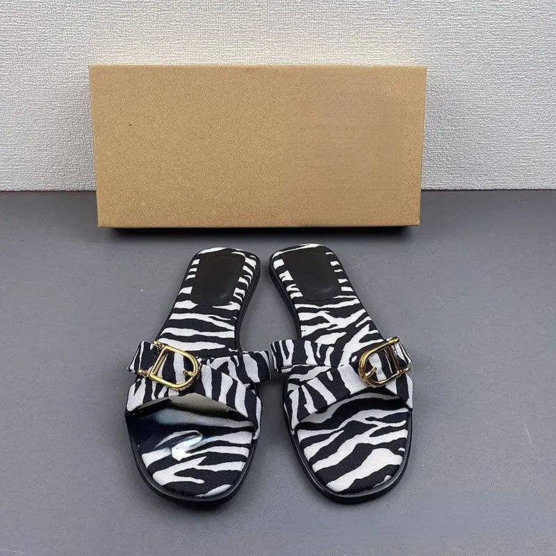 Muti Color Design Sandalias Mujer Women Pour Femmes Flat Sandals for Ladies