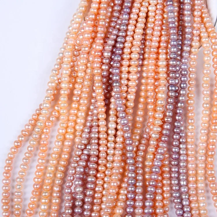 Factory Price AA 7-8mm Button Round Natural Freshwater Pearl Jewelry Set