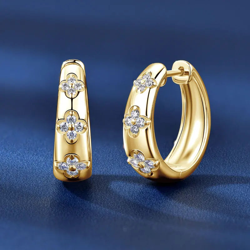 925 Sterling Silver Round Moissanite Earrings (1.8mm, 1.5mm, 1.3mm)