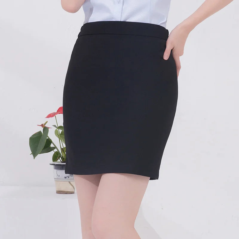 Casual Zip-Decorated Summer Office Uniforms for Women Short Formal Work