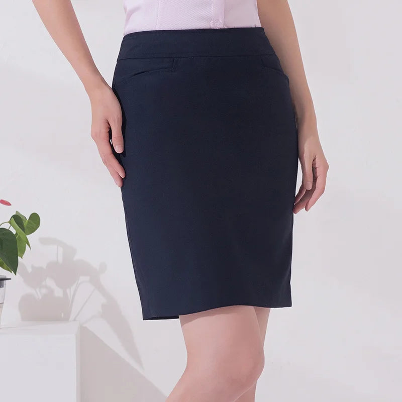 Casual Zip-Decorated Summer Office Uniforms for Women Short Formal Work