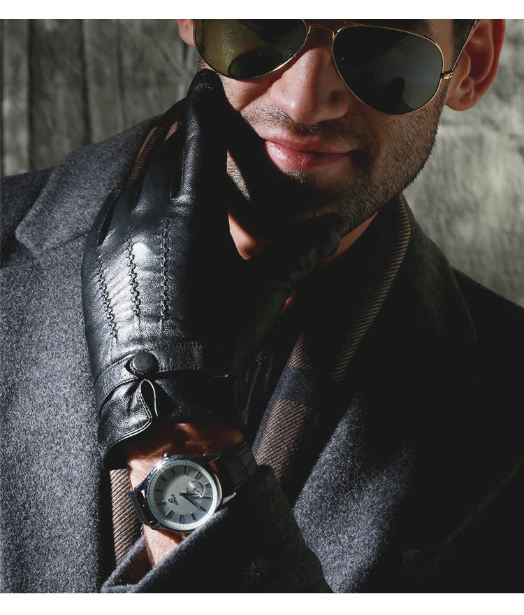 Avenzo Sheepskin Leather Winter Riding Gloves