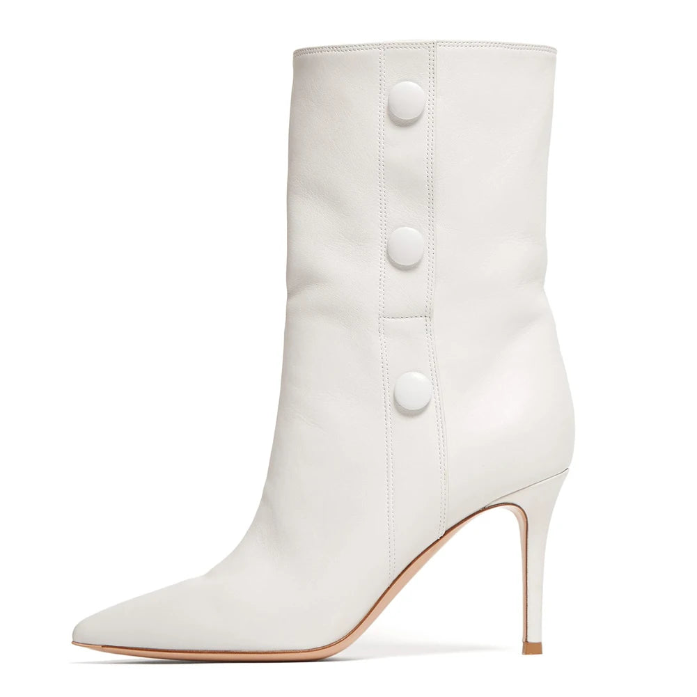 Large Size Elegant Pointed Toe Ladies Autumn Winter Heels High Heel Short