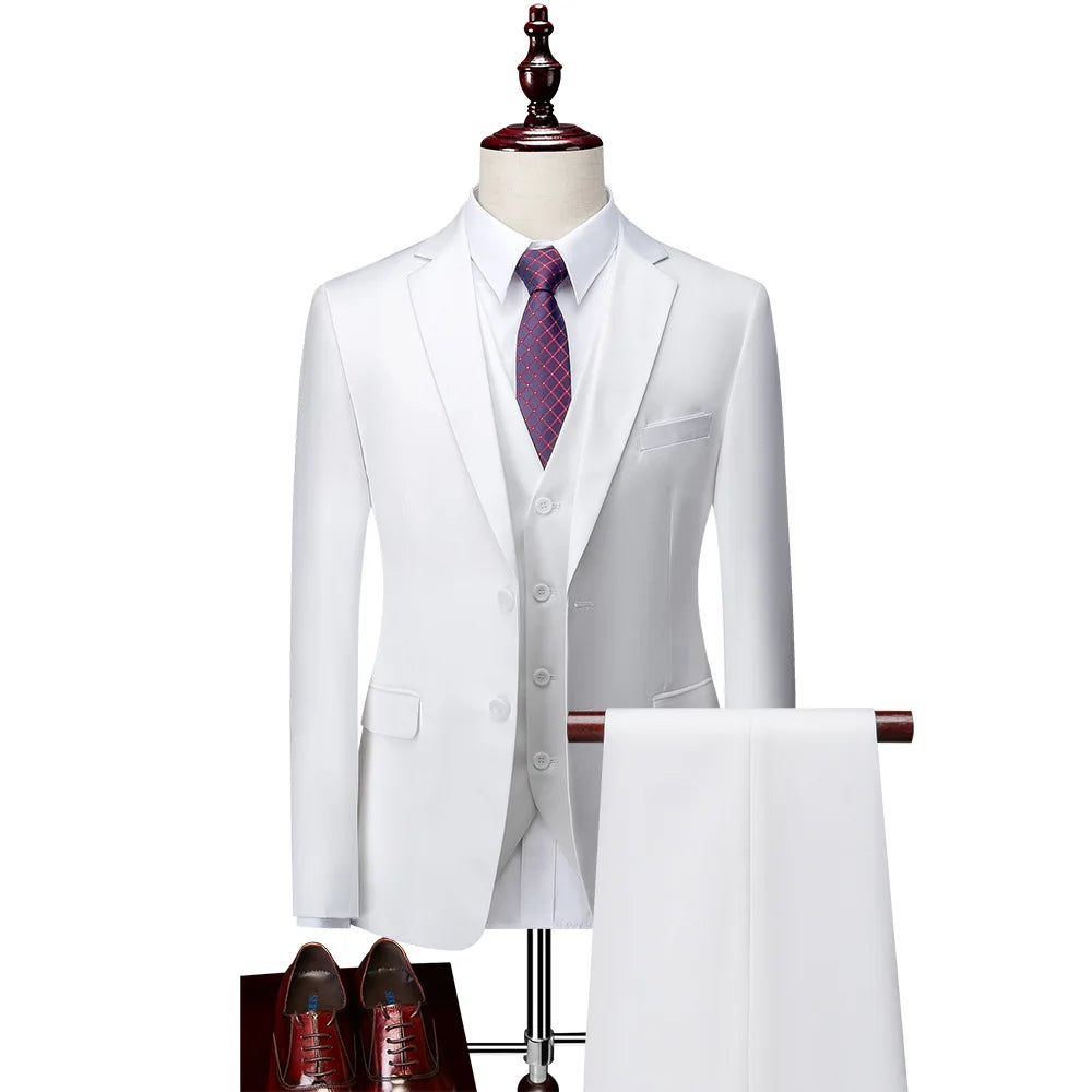 Fashion Boutique Plaid Casual Business Men's Suit Groom Wedding Dress