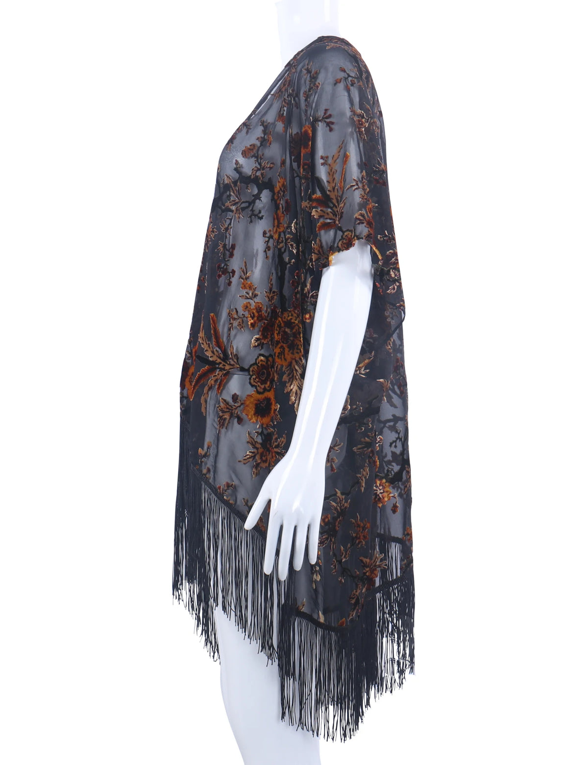 Best Quality Burnout Velvet Ladies Kimono Unique Design Burnout Velvet