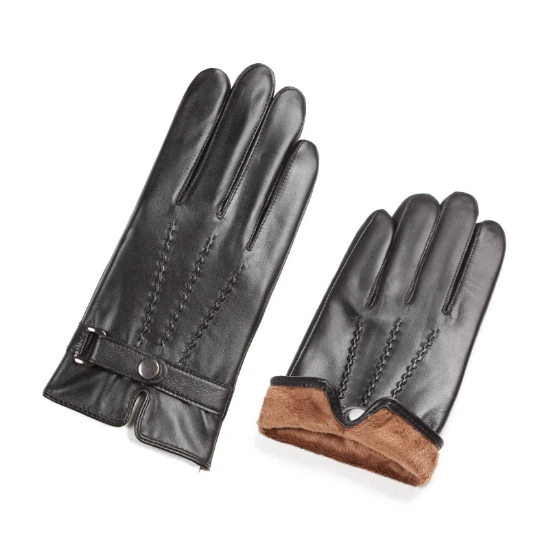 Avenzo Sheepskin Leather Winter Riding Gloves