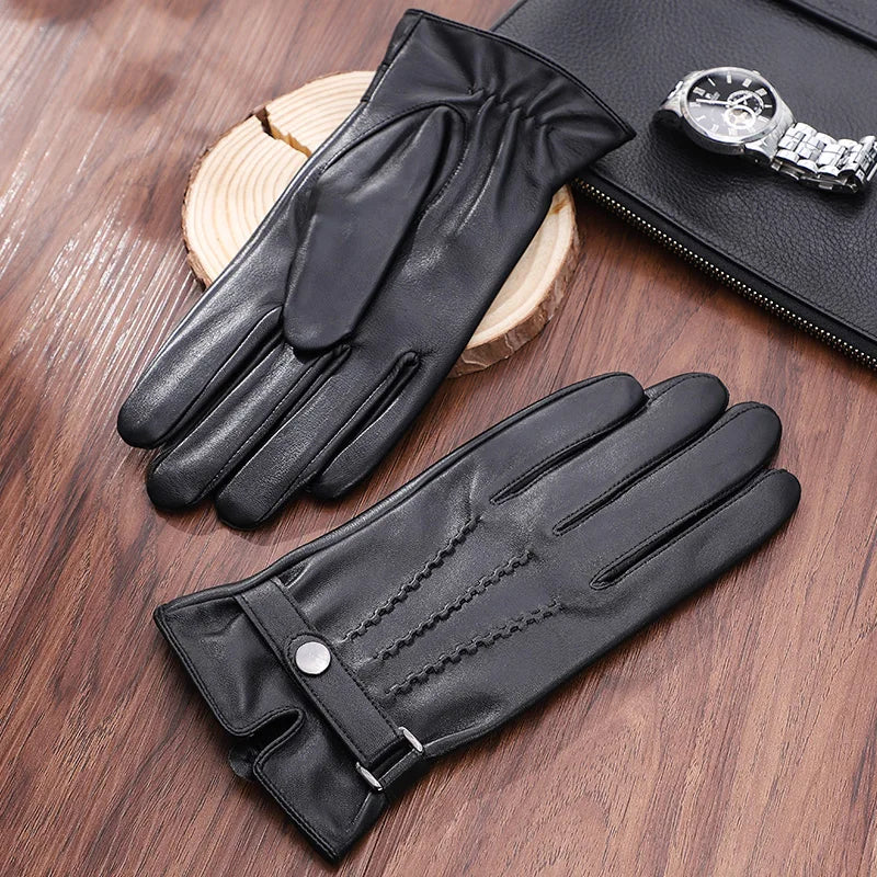 Avenzo Sheepskin Leather Winter Riding Gloves