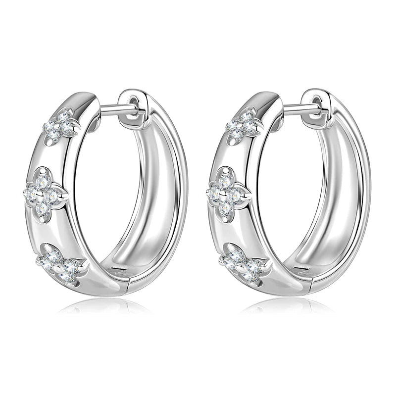 925 Sterling Silver Round Moissanite Earrings (1.8mm, 1.5mm, 1.3mm)