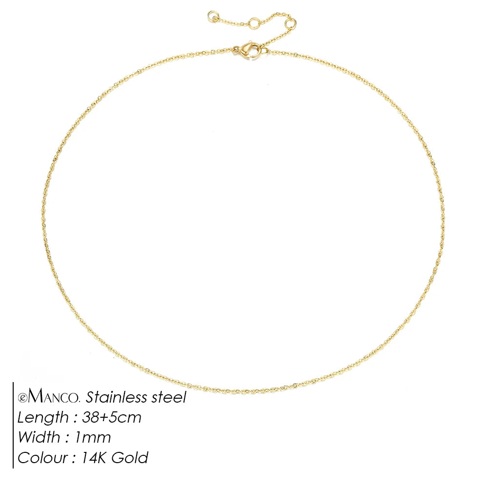 EManco Women's Stainless Steel Link Chain Necklace & Collare Choker