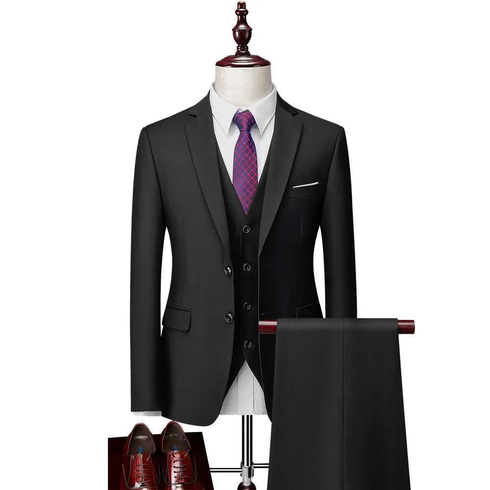 Fashion Boutique Plaid Casual Business Men's Suit Groom Wedding Dress