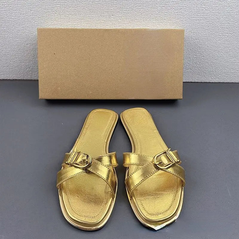 Muti Color Design Sandalias Mujer Women Pour Femmes Flat Sandals for Ladies
