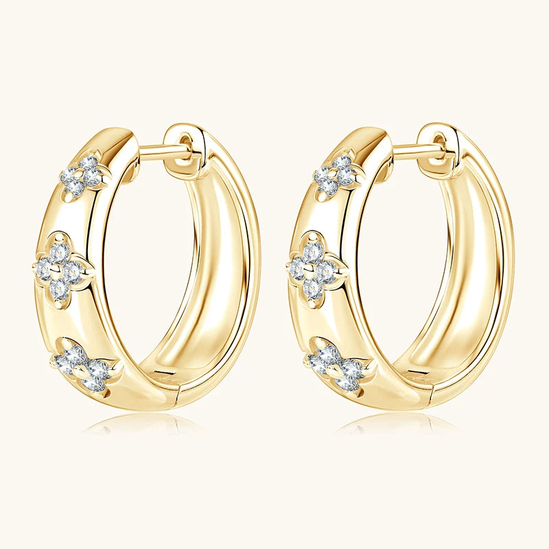 925 Sterling Silver Round Moissanite Earrings (1.8mm, 1.5mm, 1.3mm)