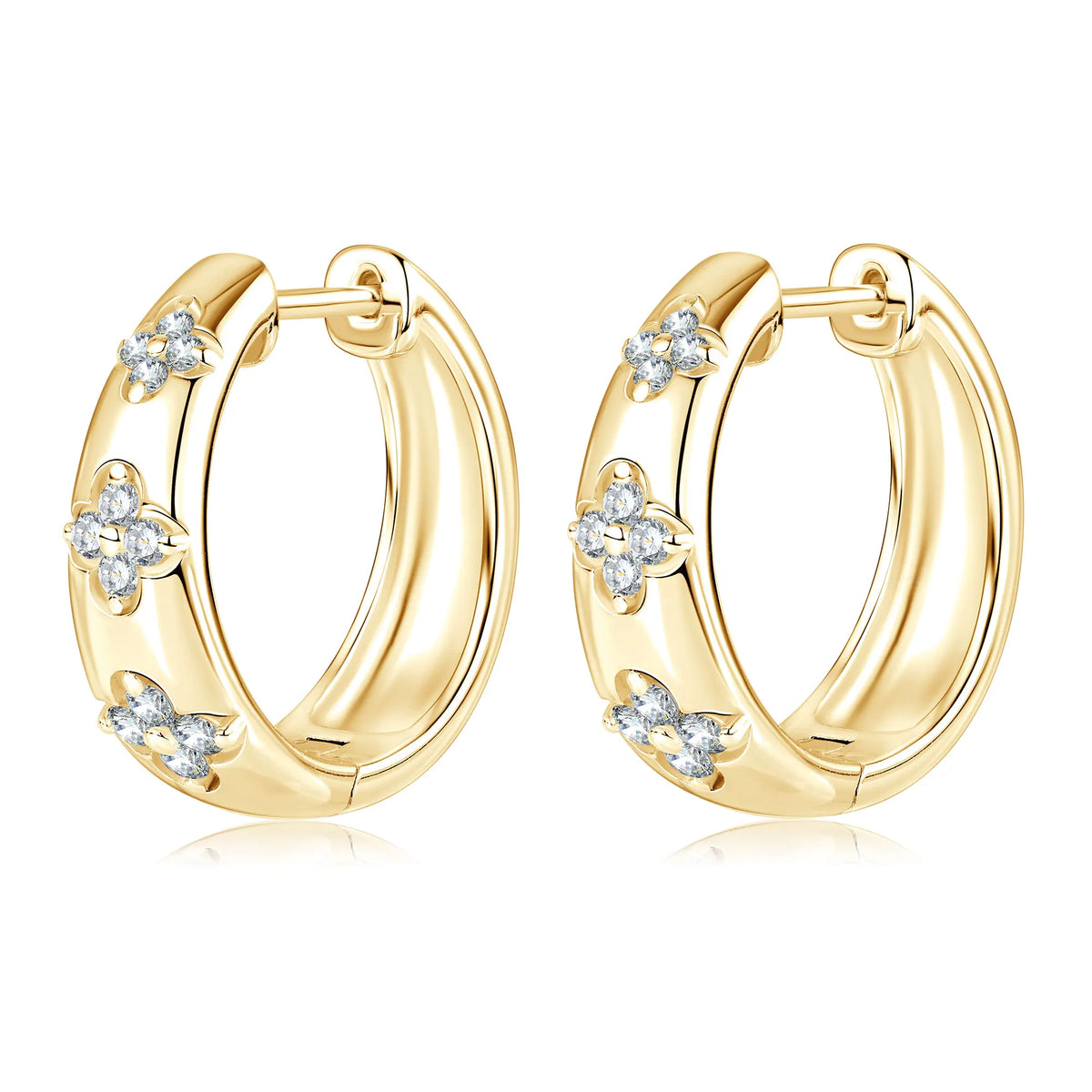 925 Sterling Silver Round Moissanite Earrings (1.8mm, 1.5mm, 1.3mm)