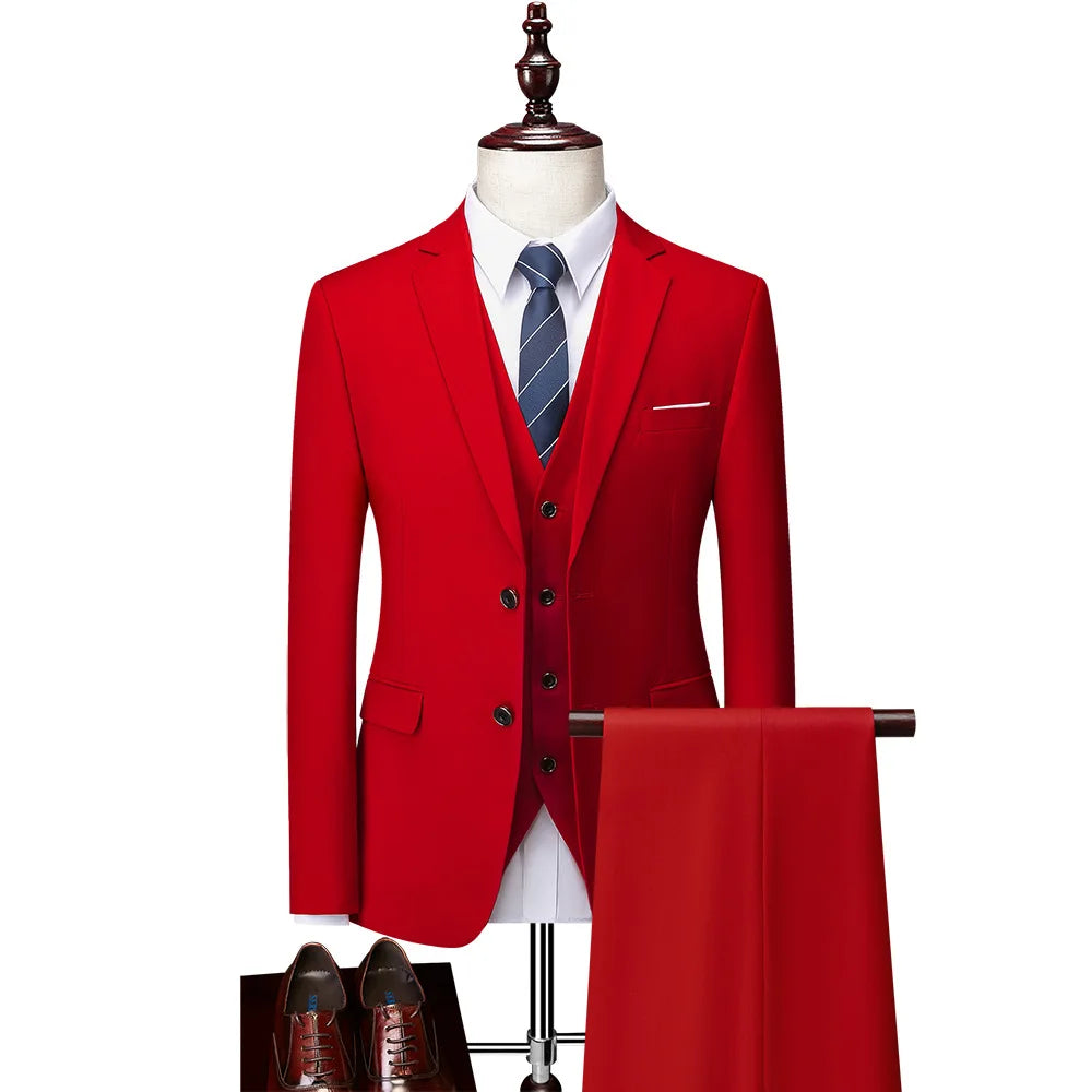 Fashion Boutique Plaid Casual Business Men's Suit Groom Wedding Dress