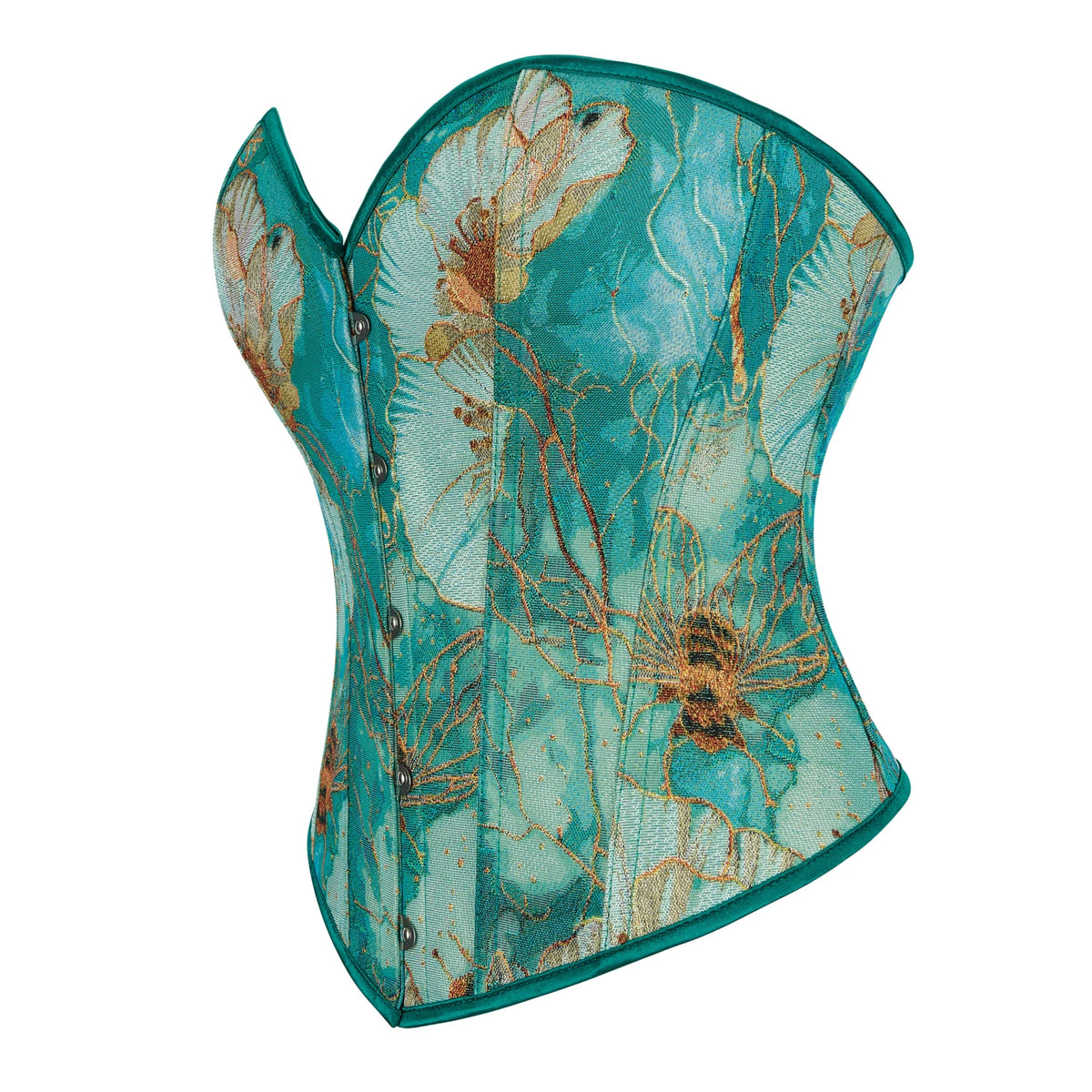 Bustier Vintage Shapewear 3D Embroidery Camisole Green Bodice Women's