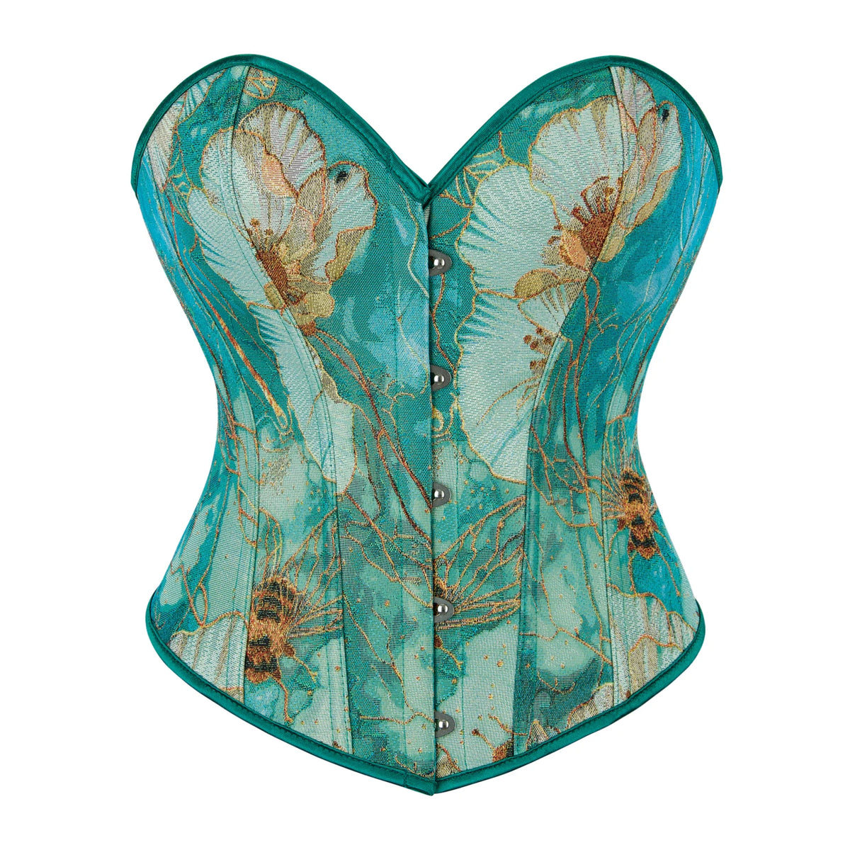 Bustier Vintage Shapewear 3D Embroidery Camisole Green Bodice Women's