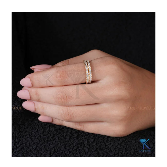 Timeless Platinum Pave Half Eternity Ring Minimalist Elegant Stackable