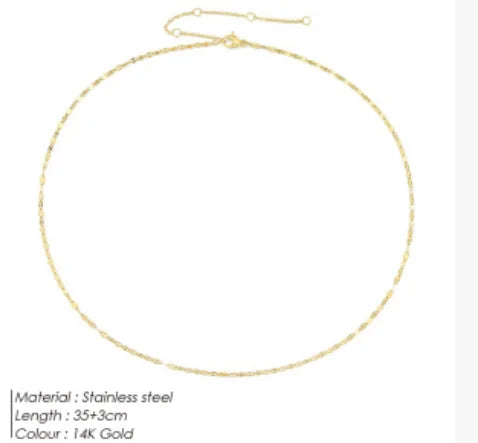 EManco Women's Stainless Steel Link Chain Necklace & Collare Choker