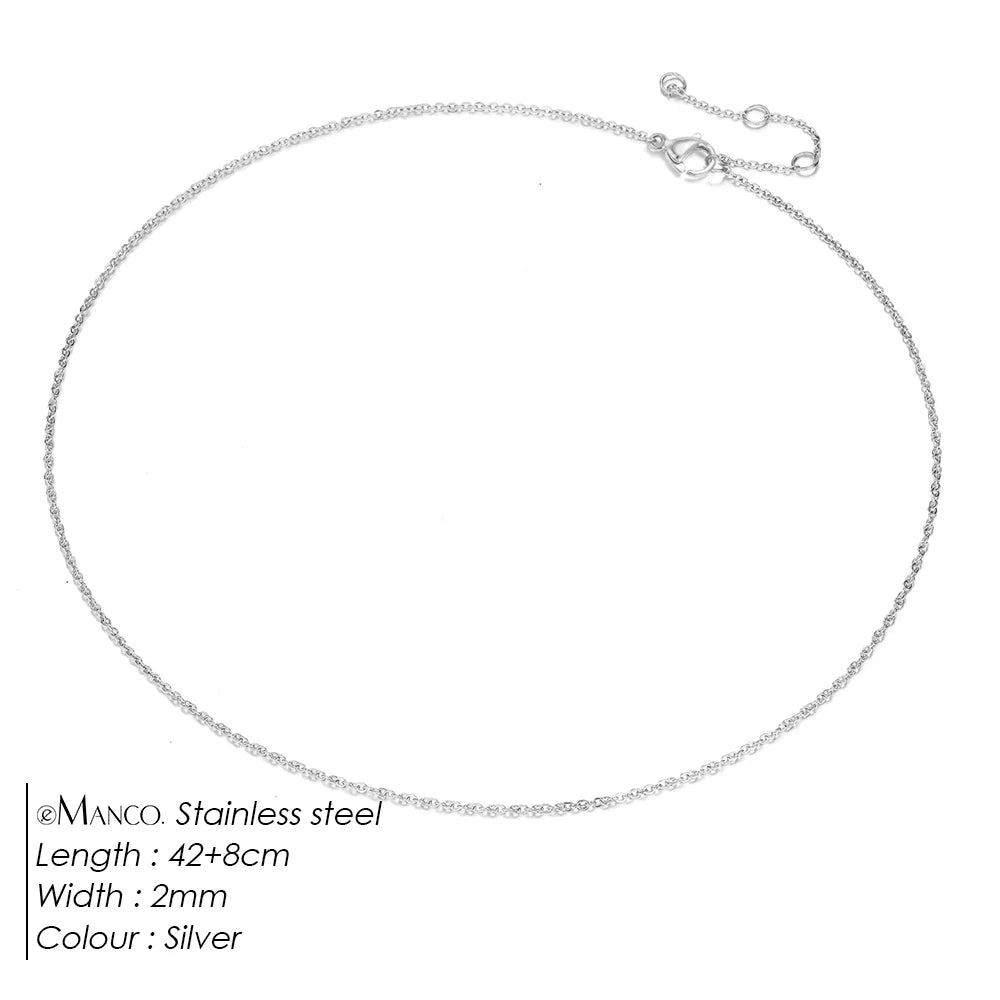 EManco Women's Stainless Steel Link Chain Necklace & Collare Choker