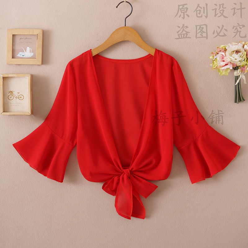 Summer Sunscreen Clothing Chiffon Small Shawl Jacket Women's All-match