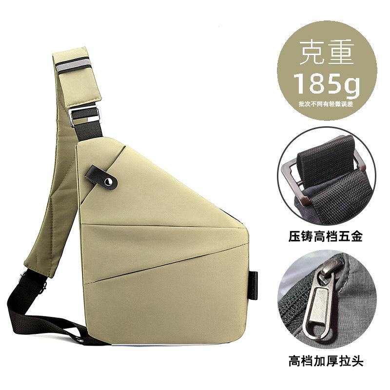 Right shoulder gun bag nylon chest bag men's lightweight simple large