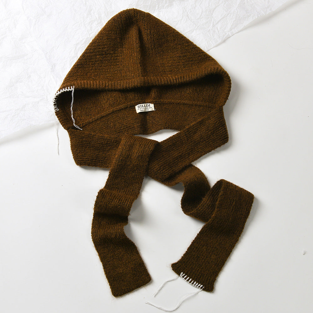 Autumn and winter new high-grade balaclava cap women's outer tie thick