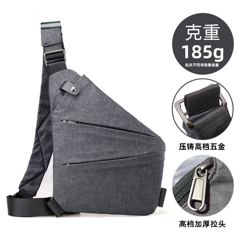 Right shoulder gun bag nylon chest bag men's lightweight simple large