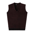 V-Neck New Middle-Aged Wool Vest Gentleman Men's Pullover Knitted Vest
