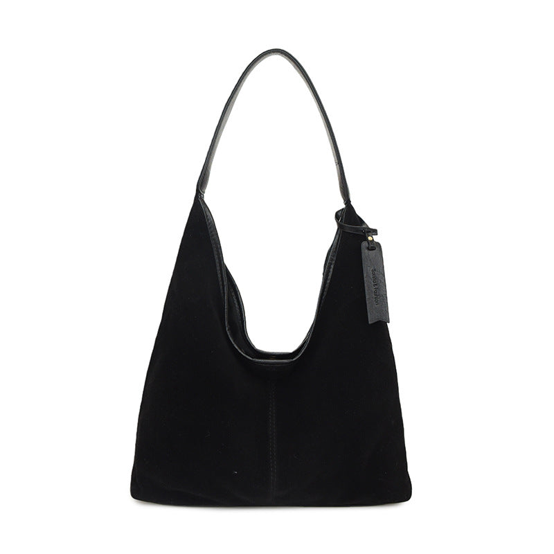 New Suede Shoulder Tote Bag, Fashionable, Simple, Lazy Style, Large