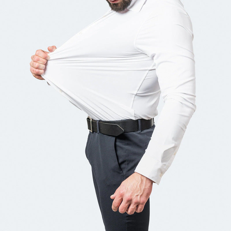 Four-Way Stretch Shirt Men's Shirt Wrinkle-Free and Anti-Wrinkle Export