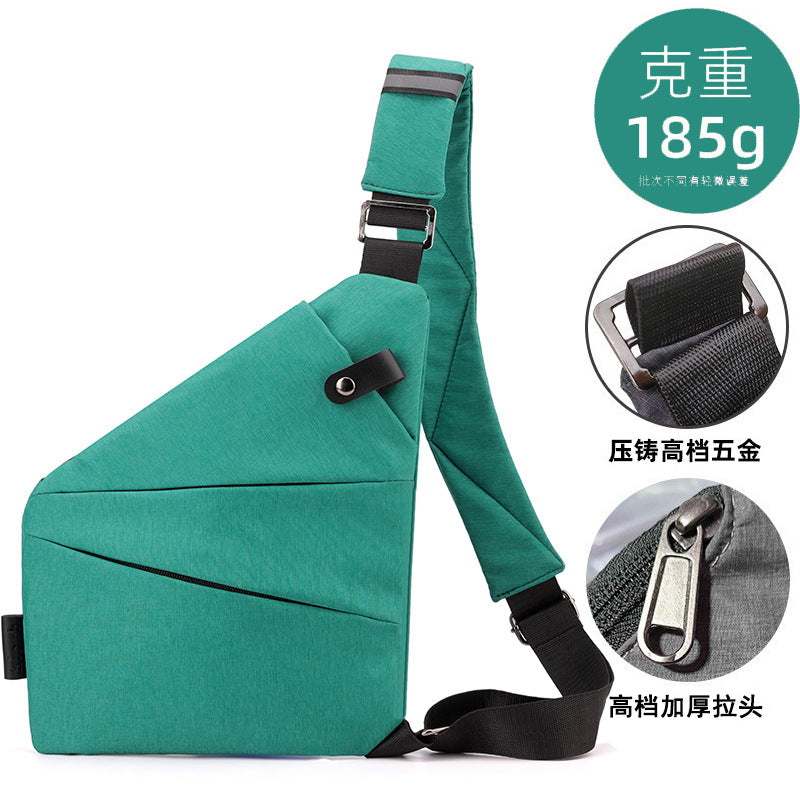 Right shoulder gun bag nylon chest bag men's lightweight simple large