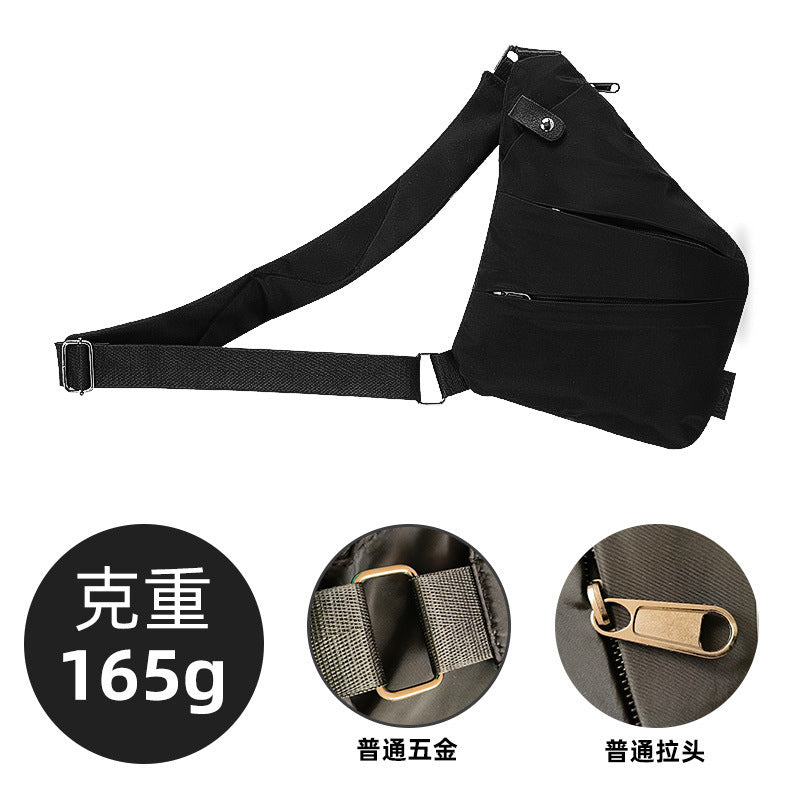 Right shoulder gun bag nylon chest bag men's lightweight simple large