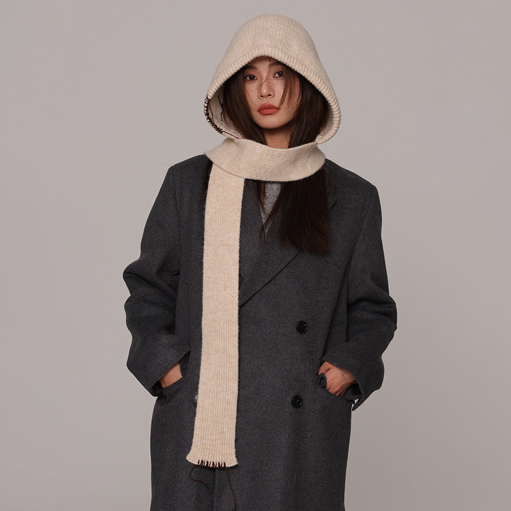 Autumn and winter new high-grade balaclava cap women's outer tie thick