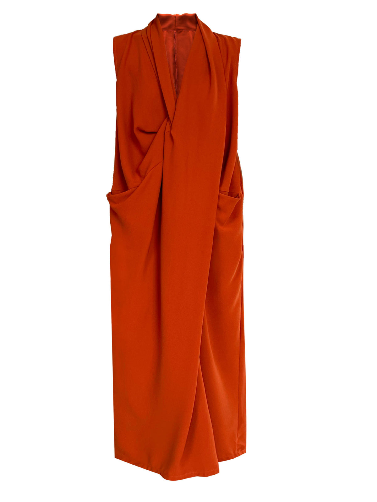 Luxi Elegant V-neck Sleeveless Kink Waist dress Women's Slimming Irregular