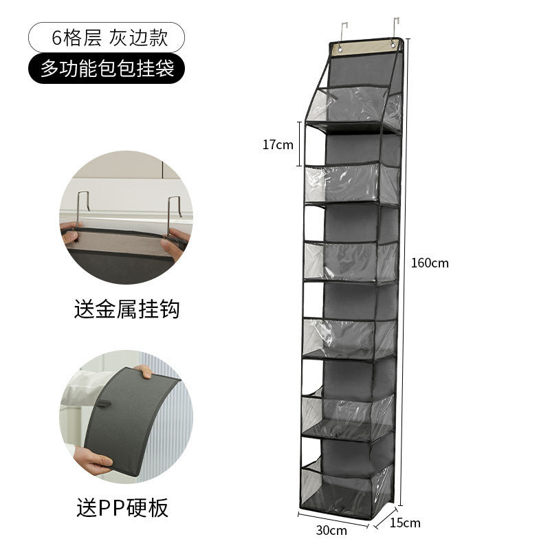 Wall-Mounted Storage Hanging Bag Behind the Door, Multi-Layered Dormitory