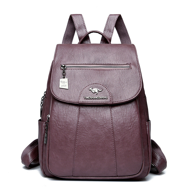 New Women's Backpack Large Capacity Soft Leather Travel Bag Fashion
