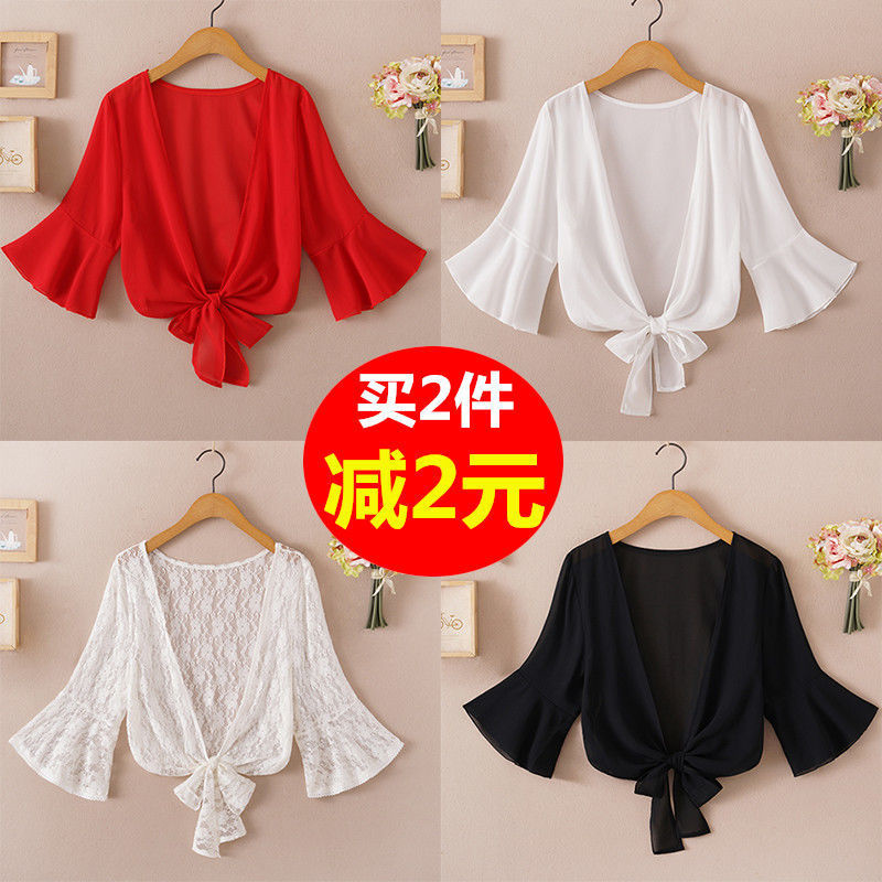 Summer Sunscreen Clothing Chiffon Small Shawl Jacket Women's All-match