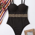 high luxury gold-edged one-piece swimsuit hard bag shoulder strap