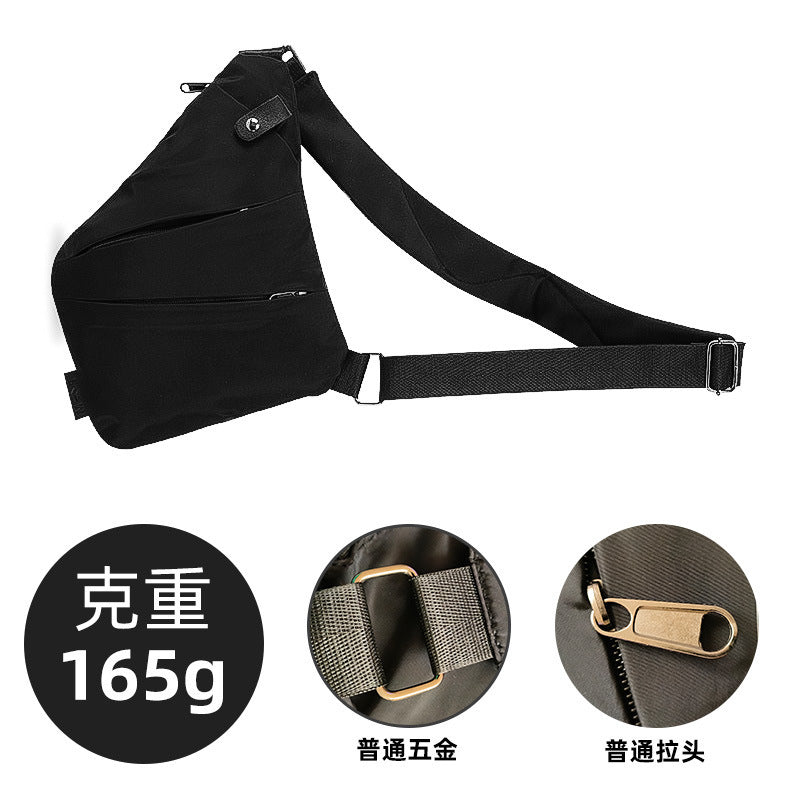 Right shoulder gun bag nylon chest bag men's lightweight simple large