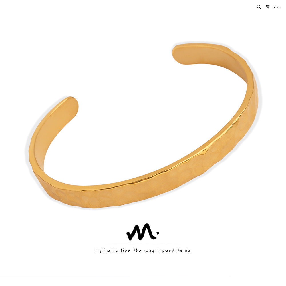 New simple personality niche design titanium steel gold-plated irregular