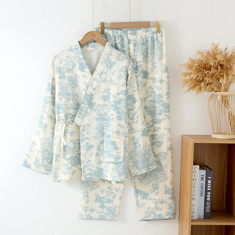 New Chinoiserie Pure Cotton Double-Layer Cotton Gauze Women's Pajamas