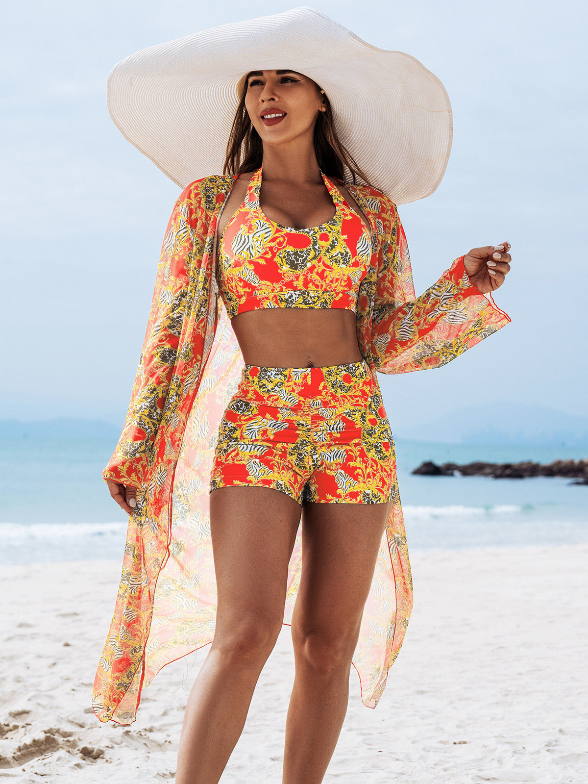Mingyi New High-end Fashion Sexy Women's Three-piece Bikini Multicolor
