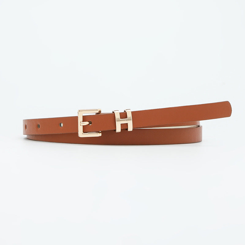 New Hot-Selling I-Buckle Thin Belt for Women, Fashionable, High-End