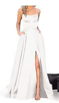 new bridesmaid dress long dress small tail strap solid color banquet