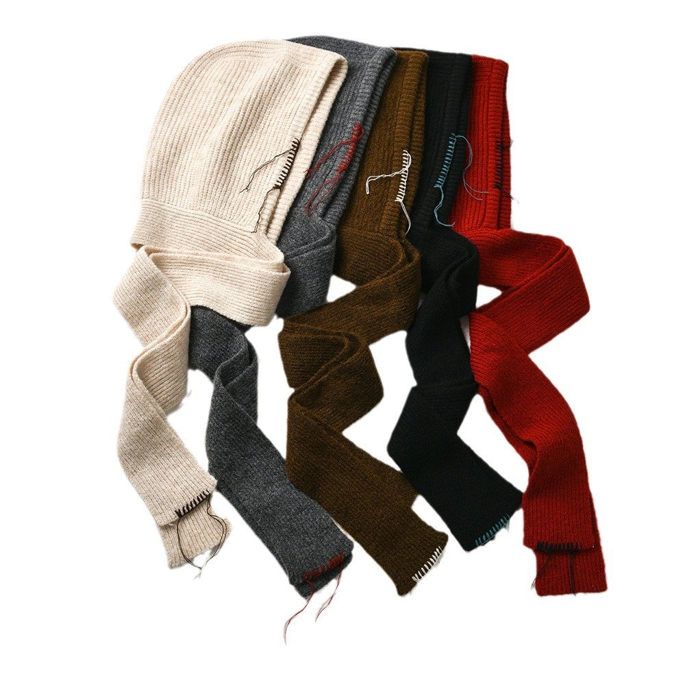 Autumn and winter new high-grade balaclava cap women's outer tie thick