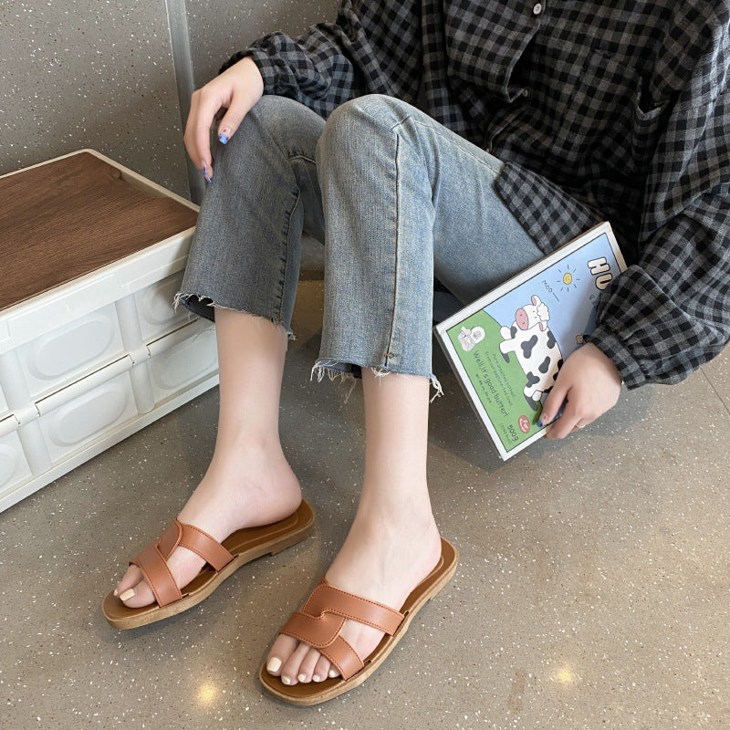 Slippers for Women Summer Outer Wear K-Style Ins Popular Shrimp Skin