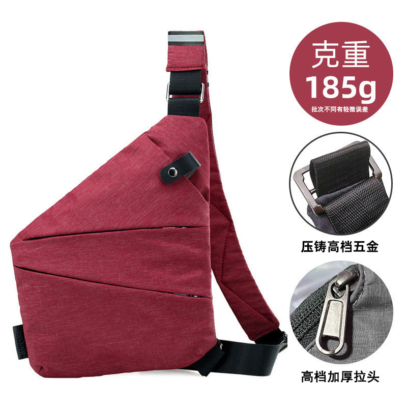 Right shoulder gun bag nylon chest bag men's lightweight simple large